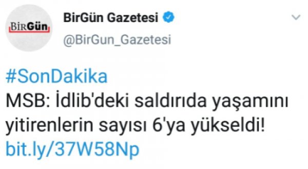 Birgün, İdlib haberinde şehit diyemedi