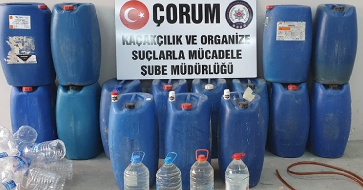 Çorum'da Büyük Operasyon! 1,2 Ton Sahte İçki Ele Geçirildi